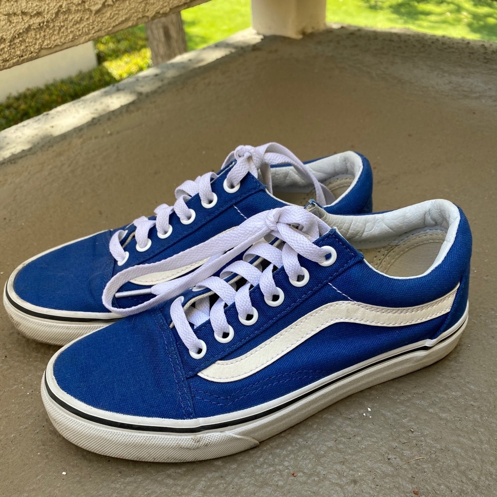 Blue old skool vans